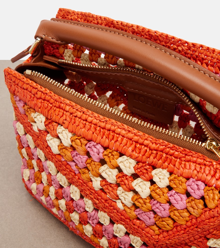 Paula's Ibiza Puzzle Mini raffia top-handle bag