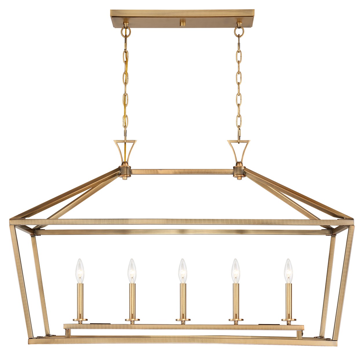 Savoy House Townsend 5-Light Linear Chandelier in Warm Bras