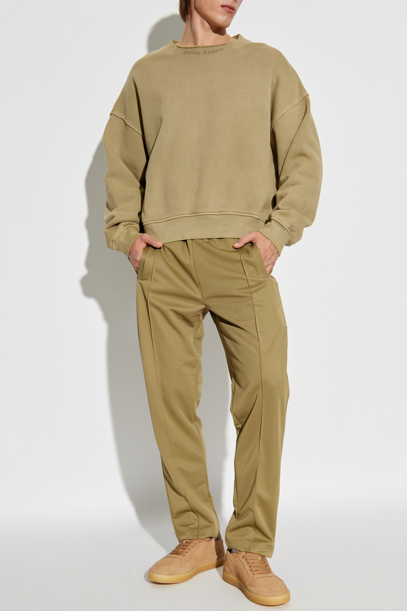 Sweatshirt With `vintage` Effect, Men's, Green
