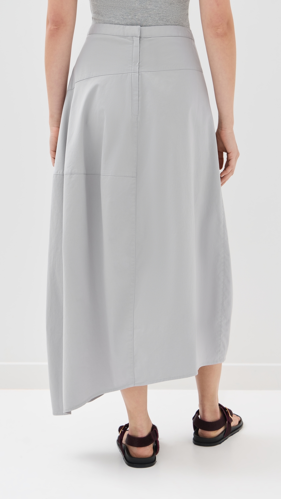 Tibi Garment Dyed Asymmetrical Balloon Skirt Grey