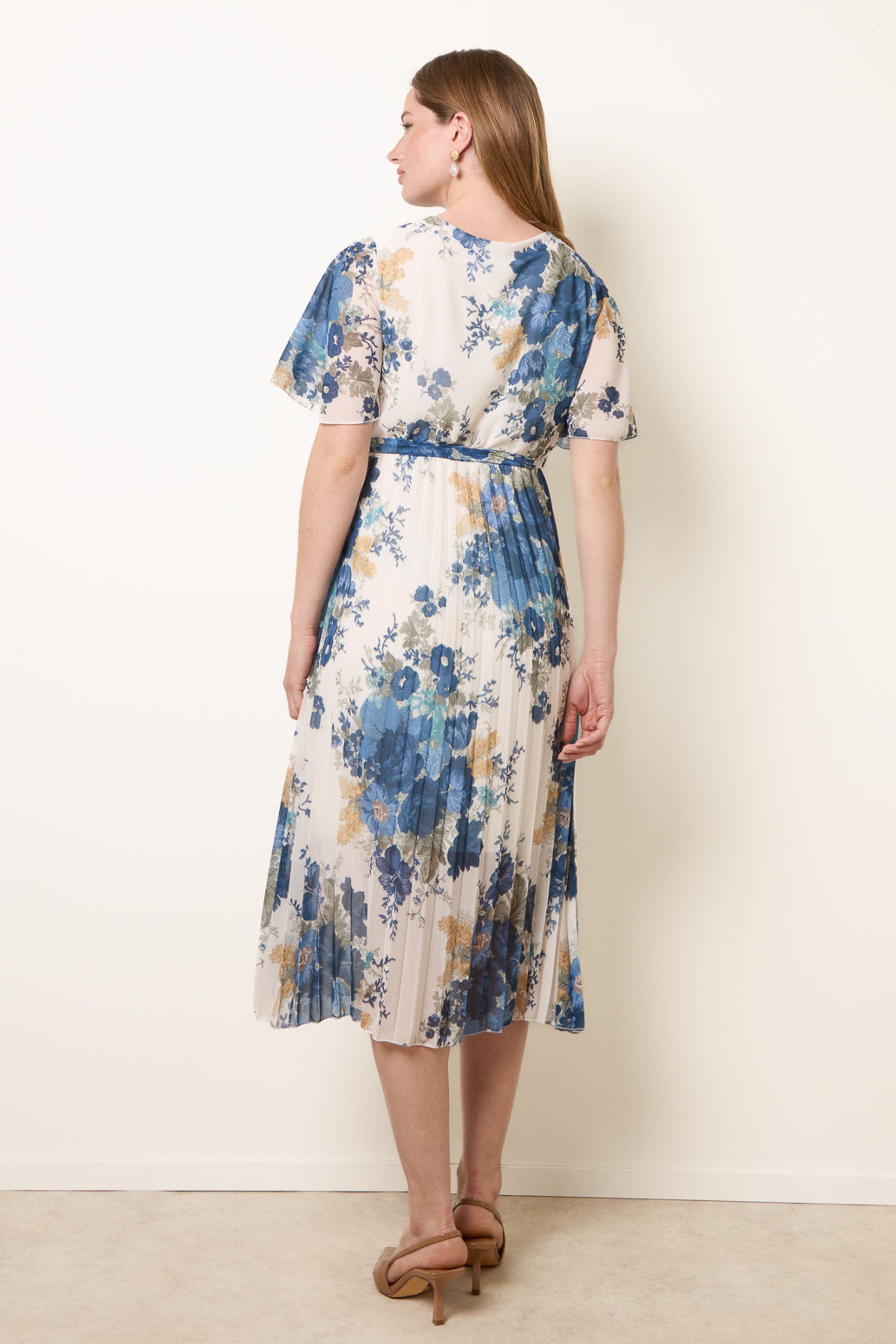 Blue Vanilla Women's Elasticated Waist White Short Sleeve V-neck Midi Dress | : Sma