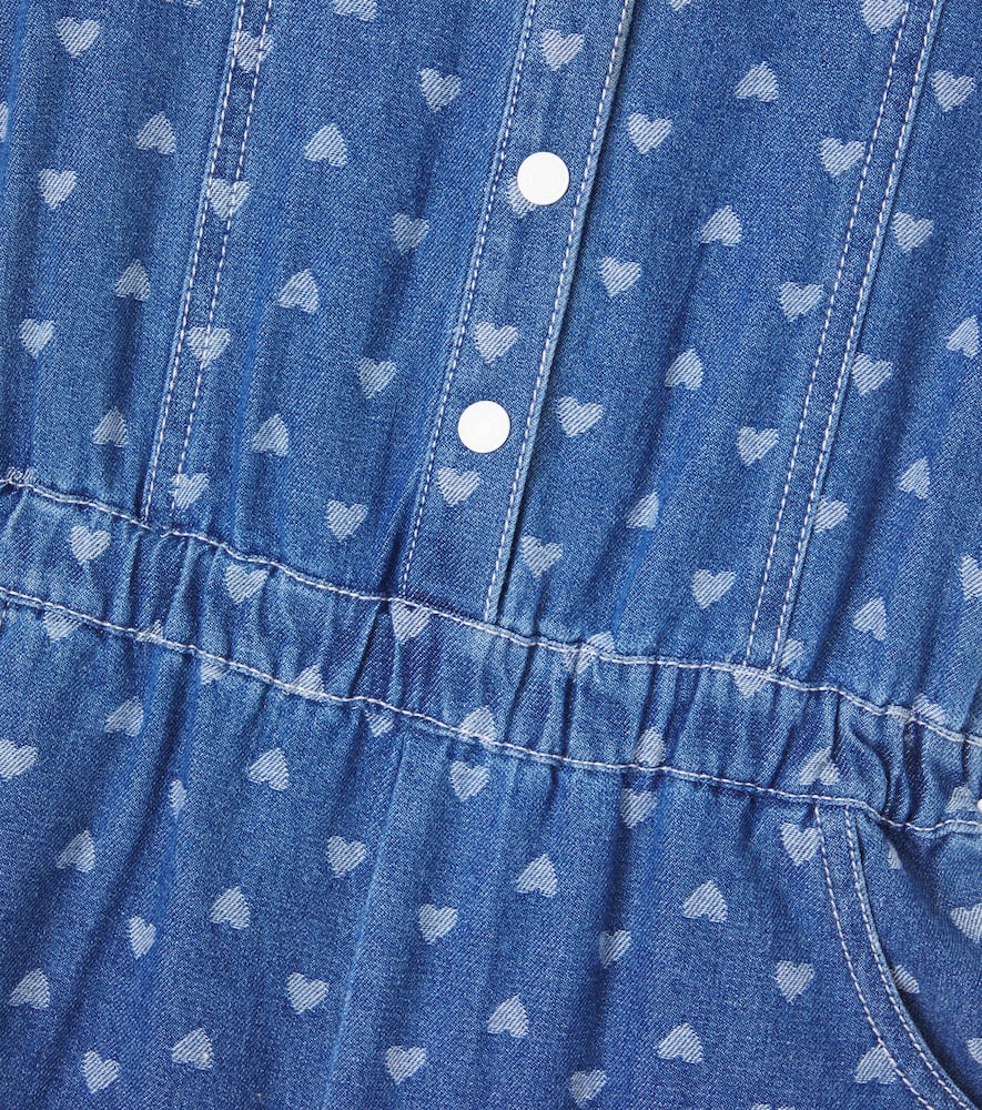 Printed denim playsuit