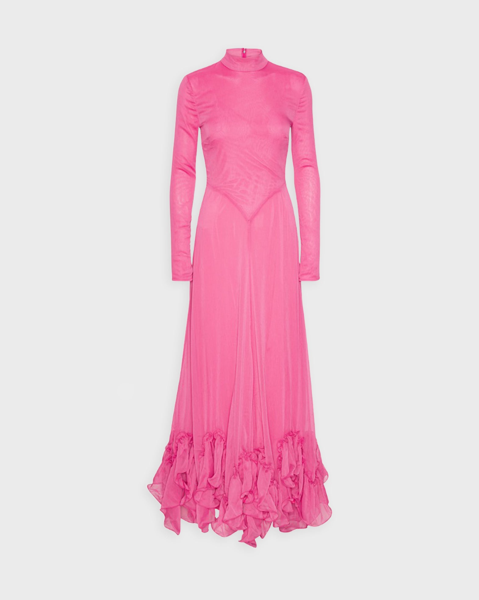 Rotate Dress Chiffon Maxi Ruffle Pink