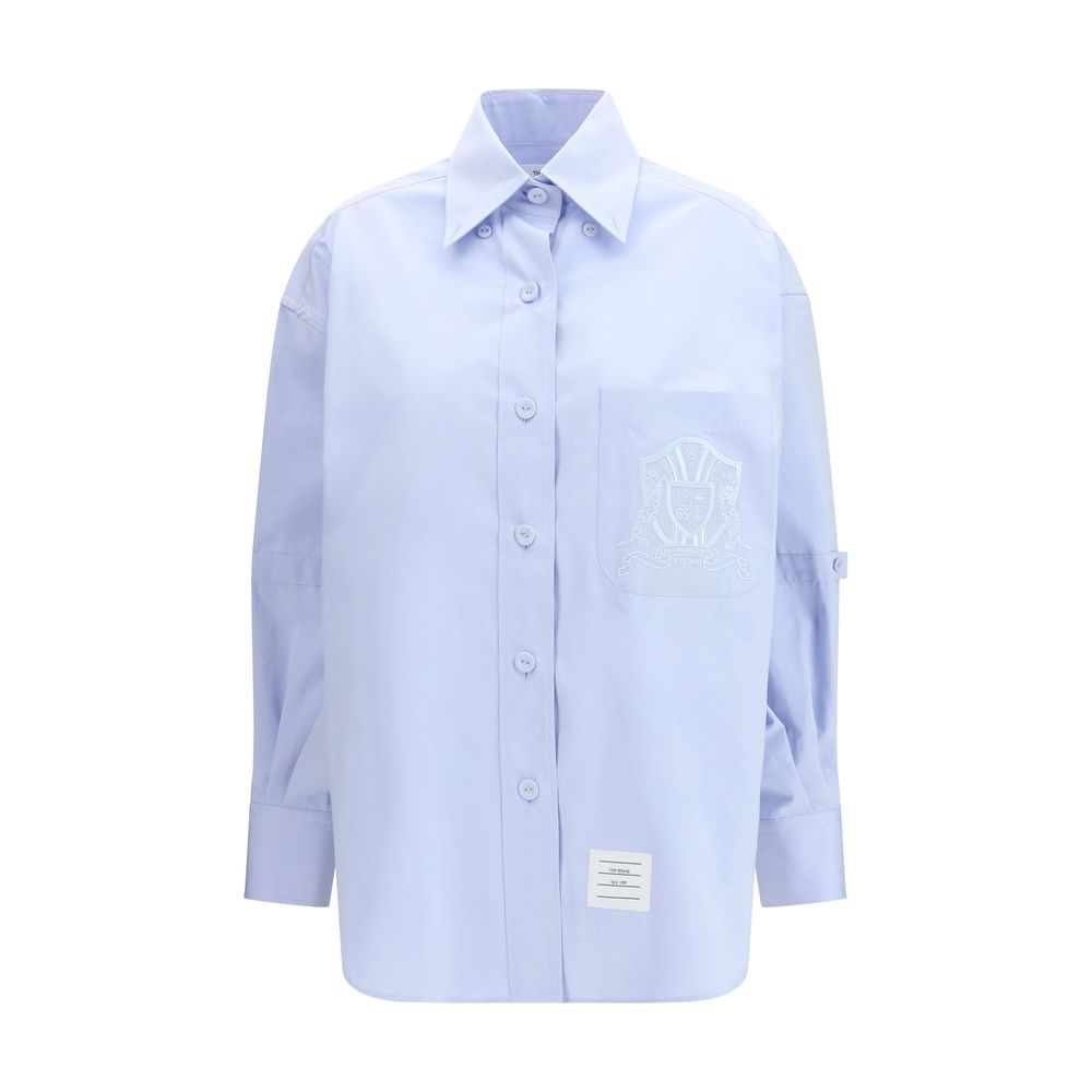 Oversized Cotton Shirt — Blue