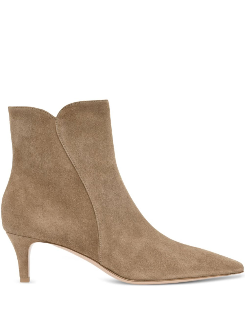 Gianvito Rossi - levy suede ankle boots kitten hee