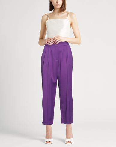 Woman Pants Purple Size 2 Virgin Wool