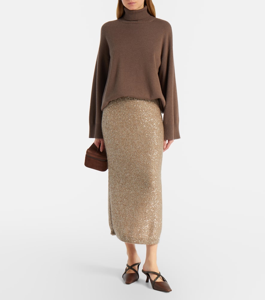 Lamé pencil skirt