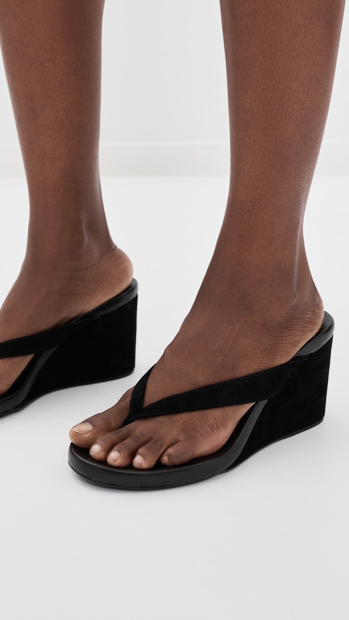 Avanti Wedge Sandals Black Suede