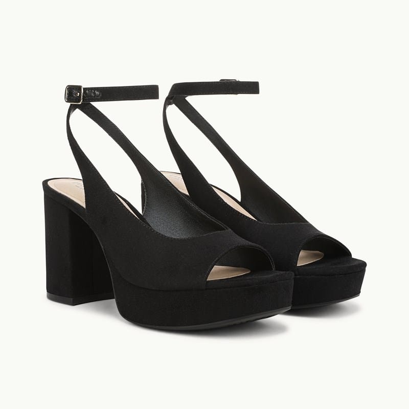 Stride Shoes Aliyah Dress Sandal Black Microsuede