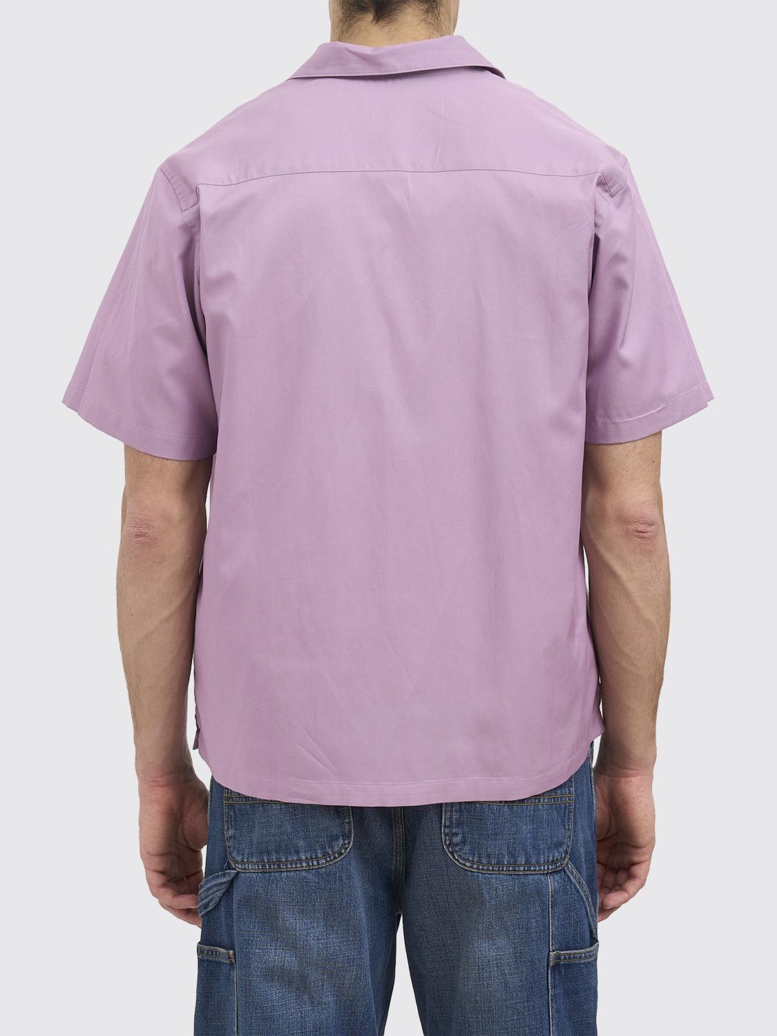Gabardine logo-embroidered shirt - Black