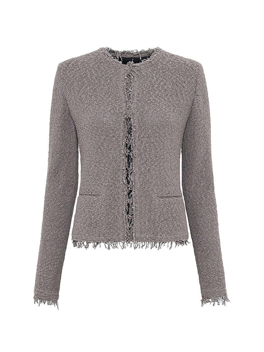 Women's Shavani Classic Fringed Jacket - Pearl Grey