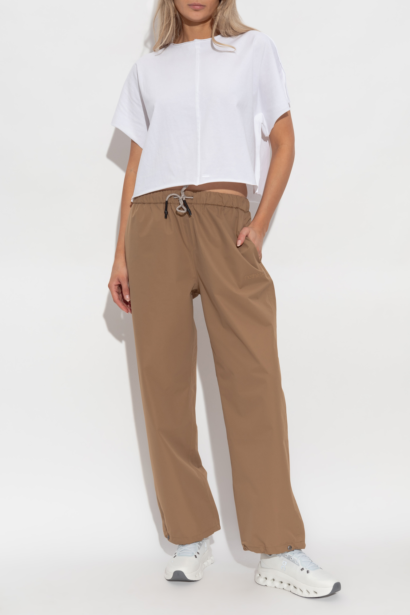 Trousers With Logo, Women's, Brown