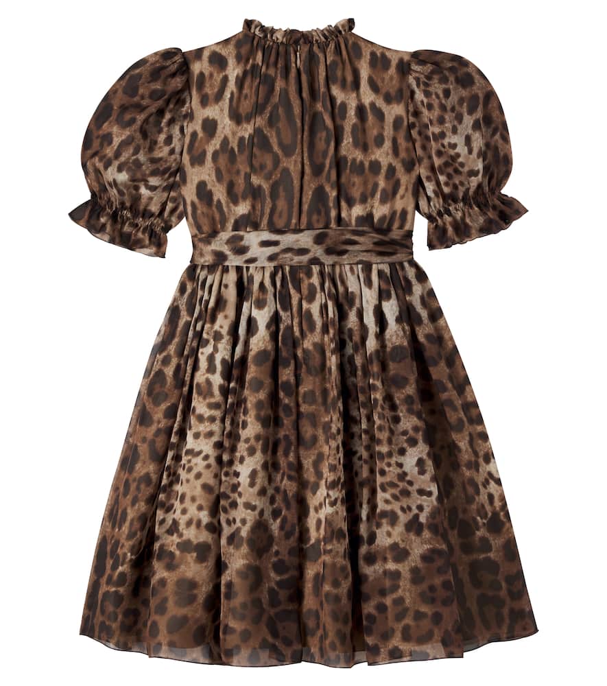 Leopard-print silk chiffon dress