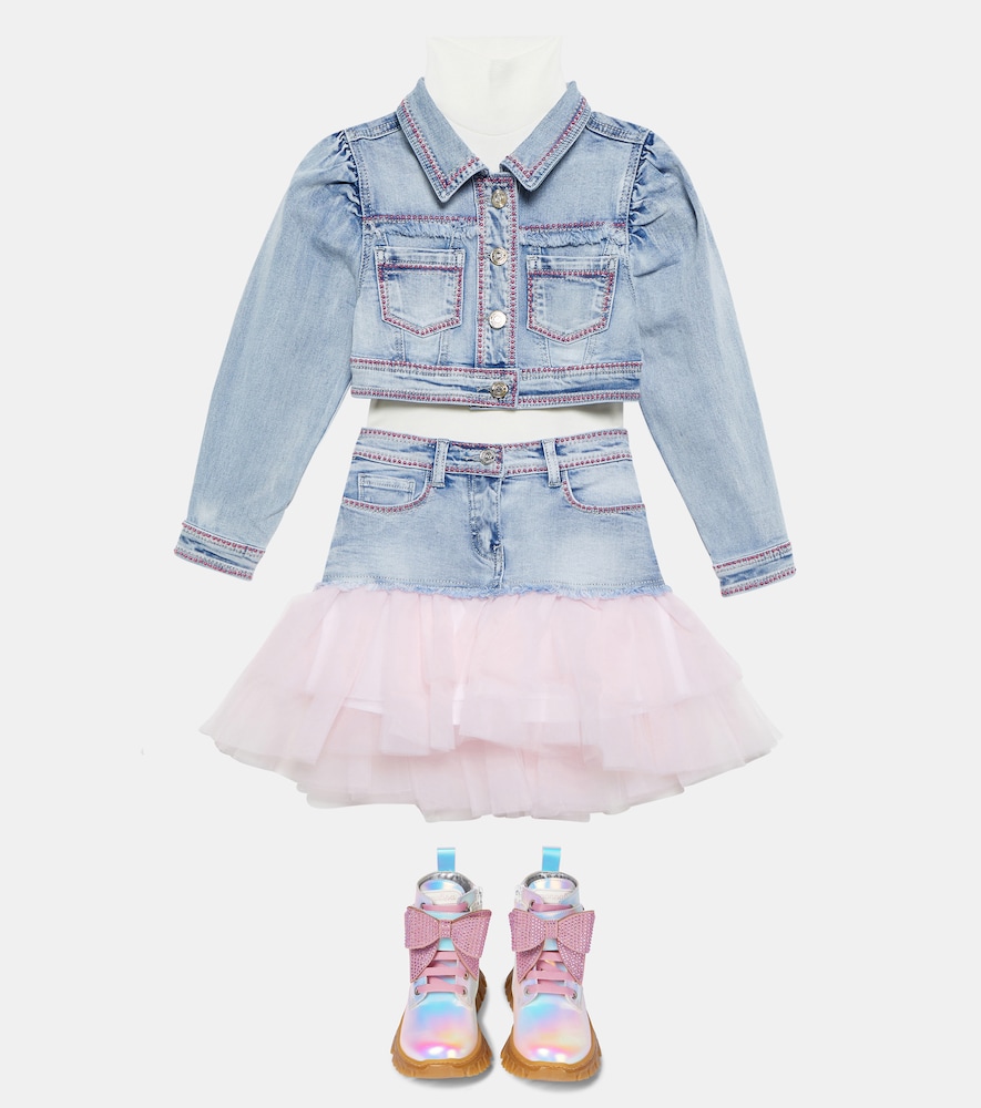 Monnalisa Embellished denim jacket