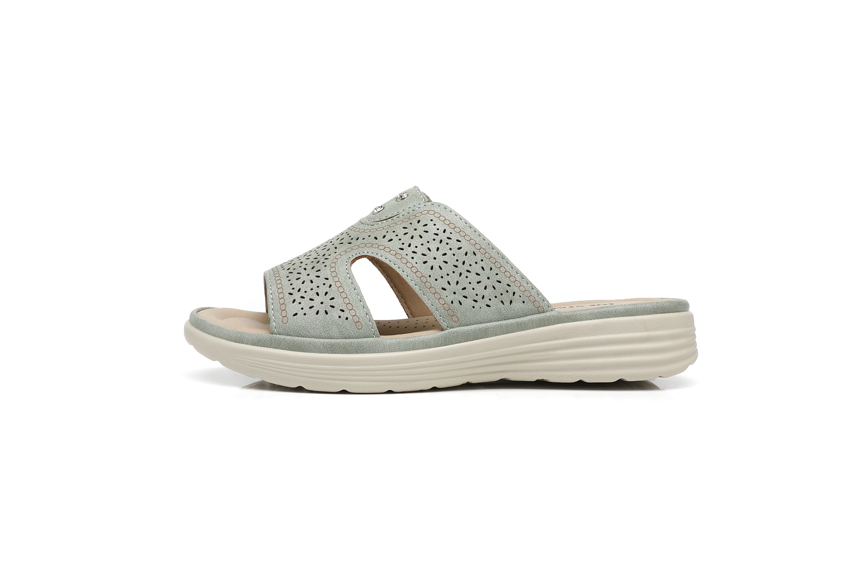 Ivachy Cushioned Cut Out Mule Lightweight Slide Sandals In Green