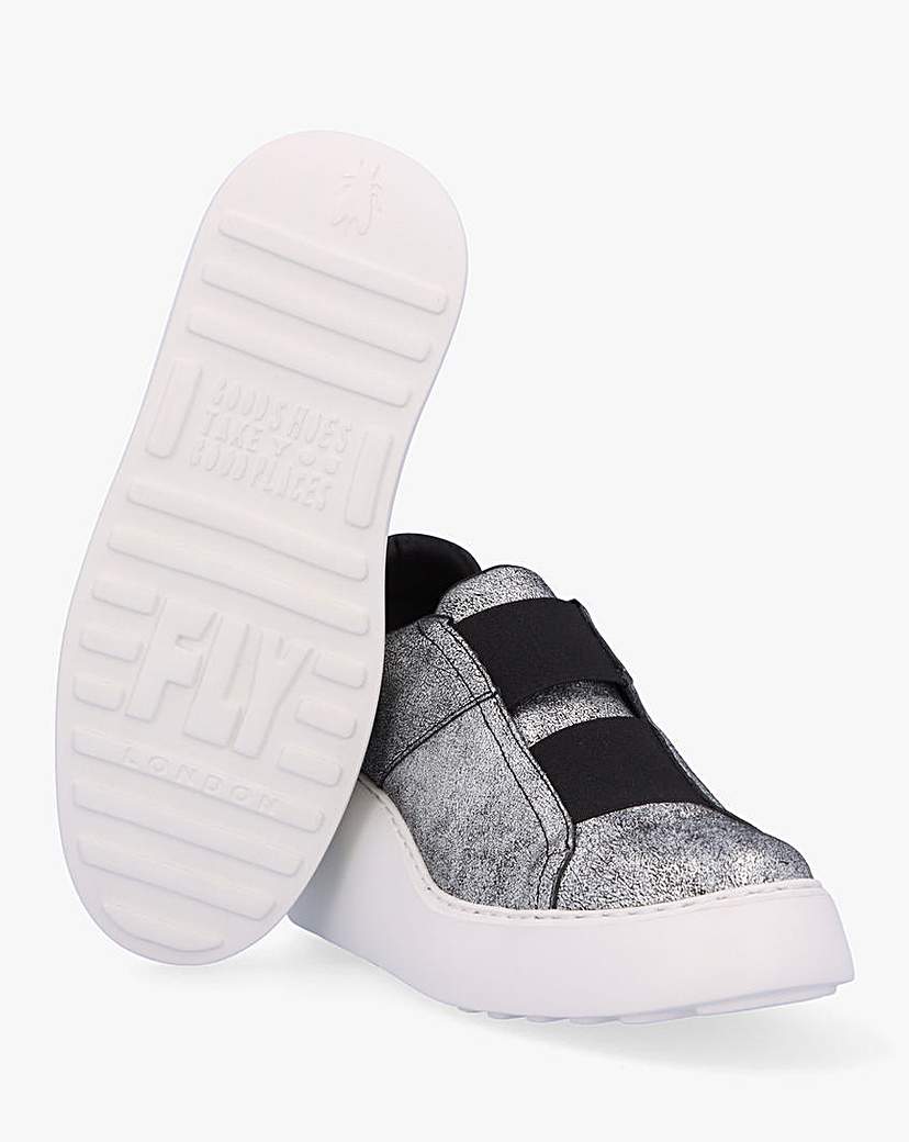 Fly London Dito II Silver Wedge Trainer