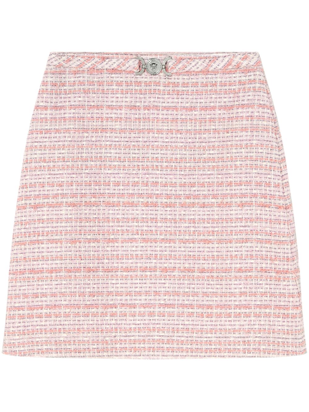 Medusa Head plaque tweed skirt - Pink