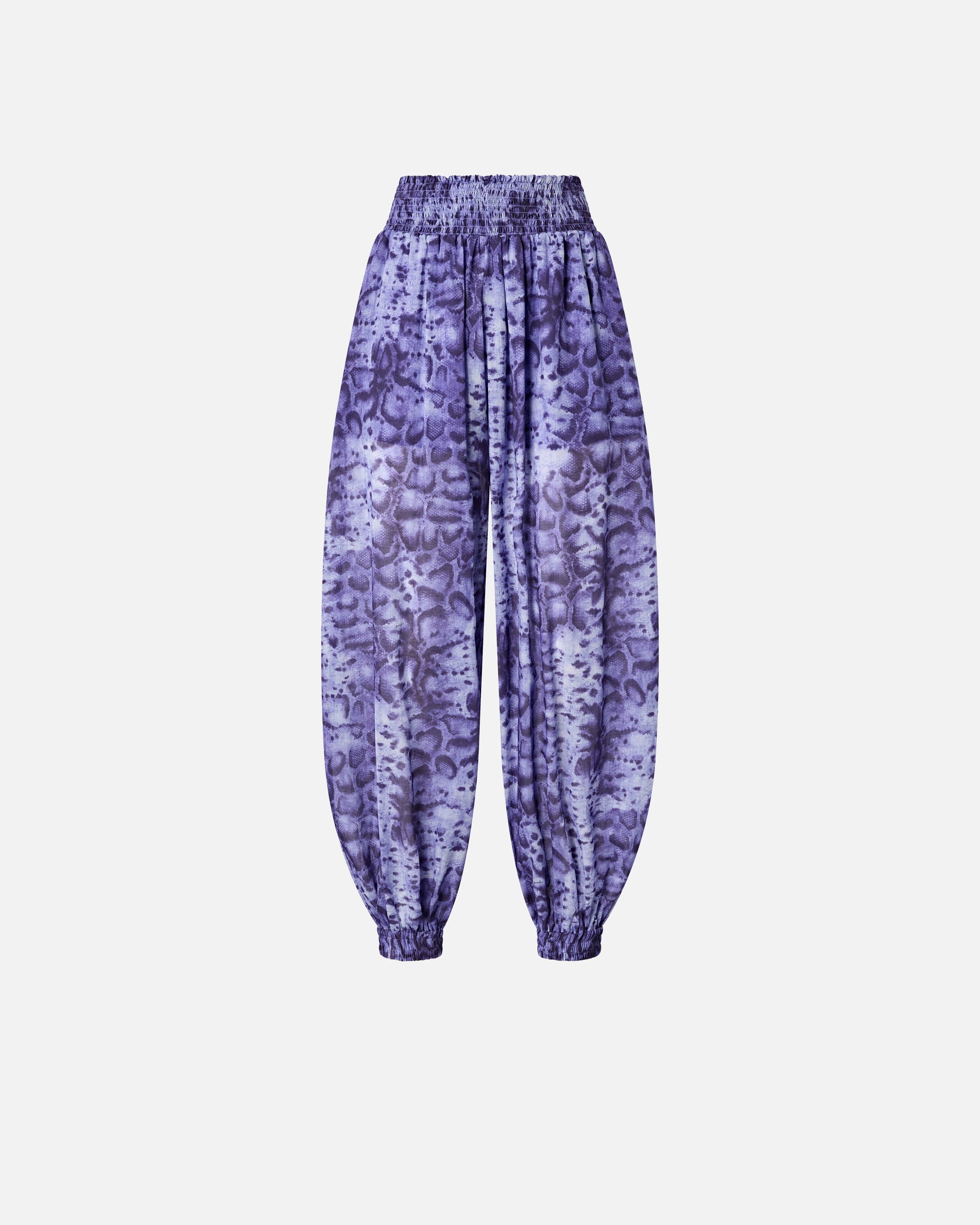 Wide-leg trousers with snake print - L
