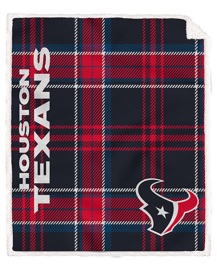 Houston Texans Nfl Team Classic Plaid Sherpa Throw