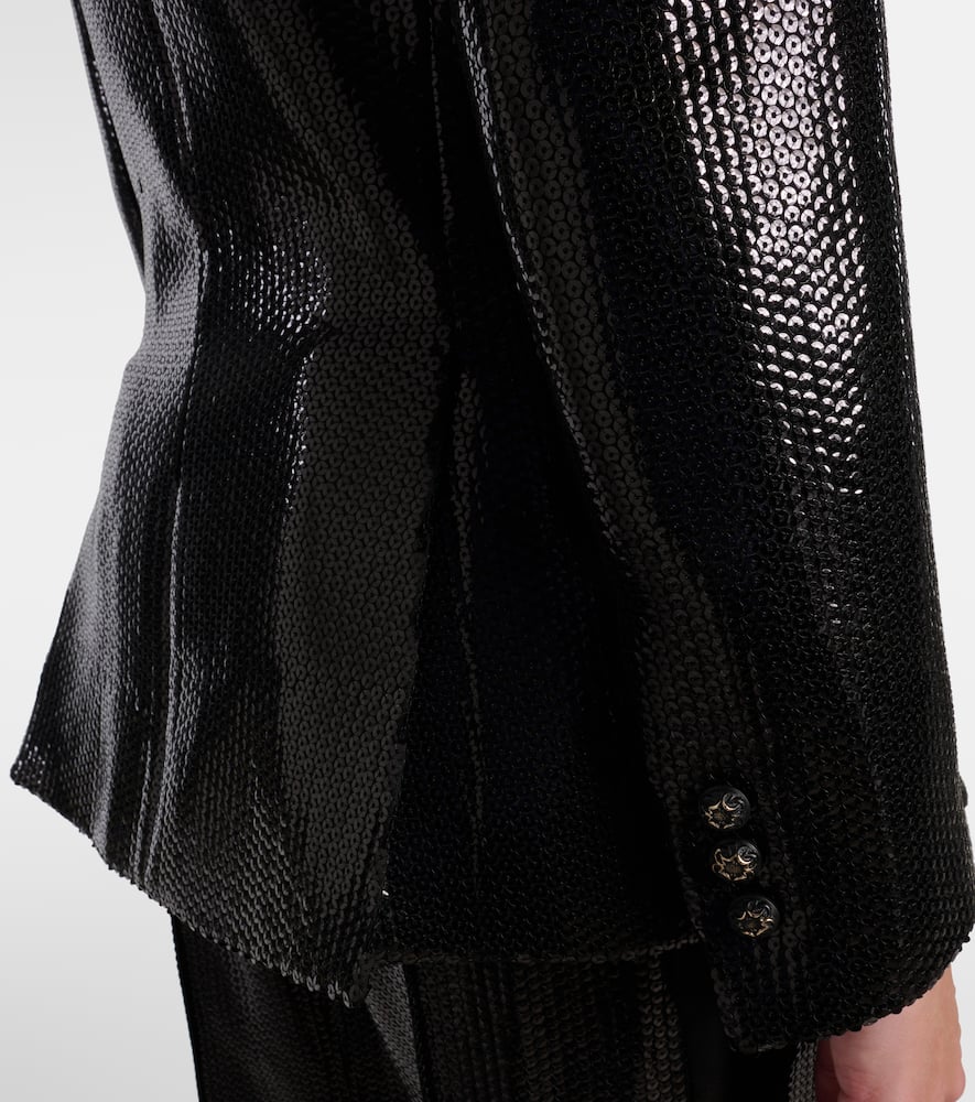 Sequined satin blazer
