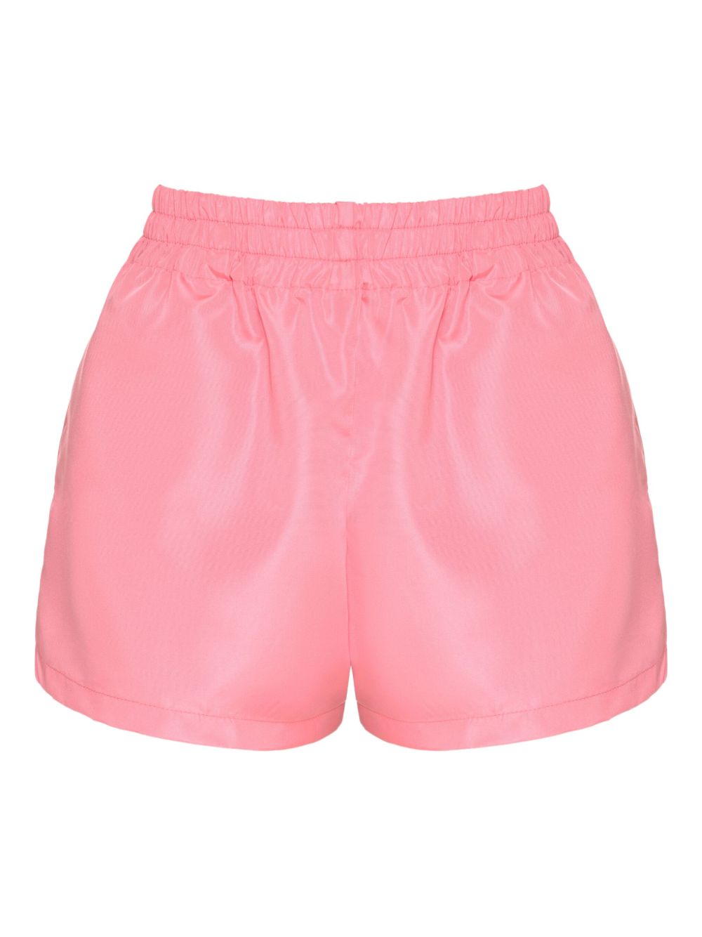 Elasticated-waist taffeta shorts - Pink