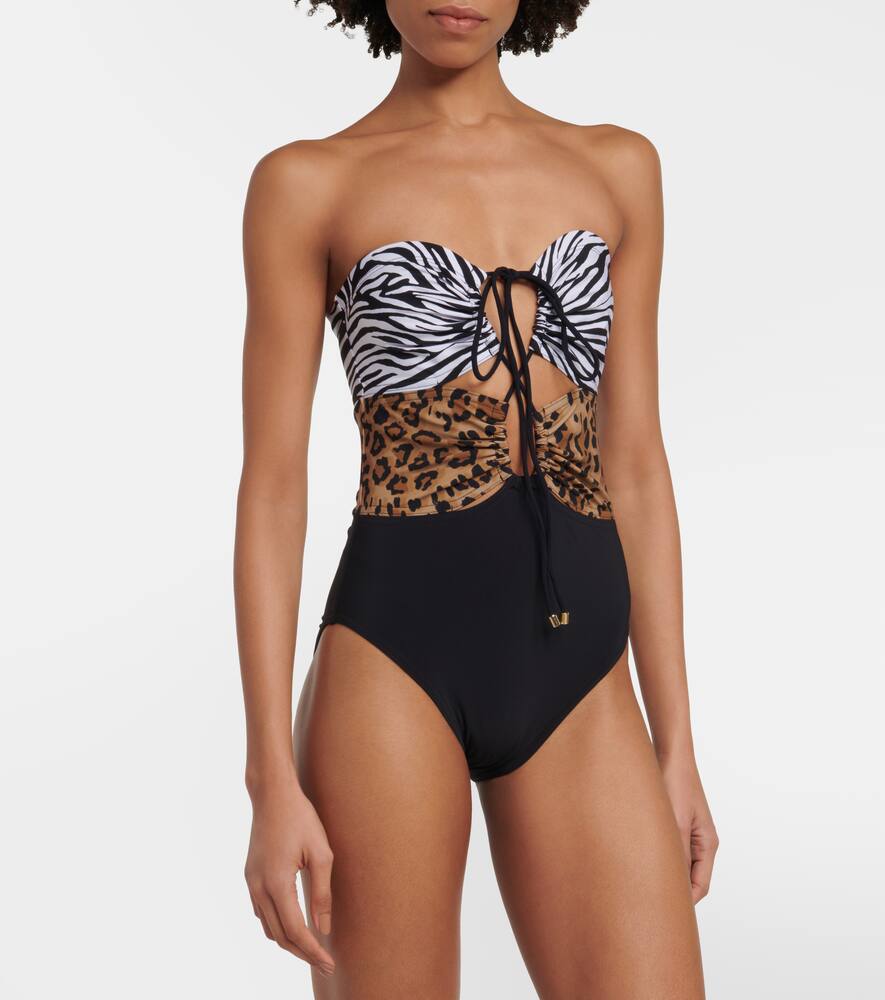 Printed halterneck swimsuit