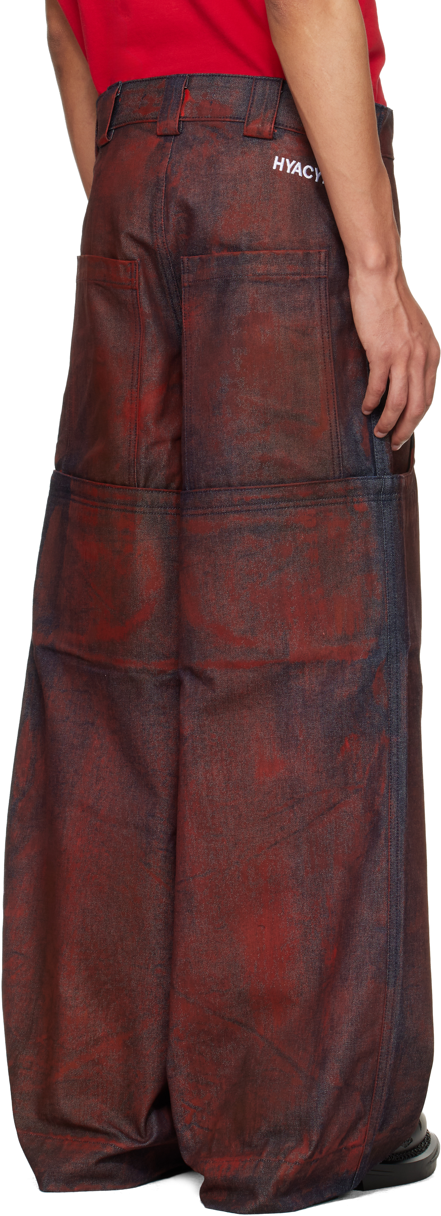 Red Sevar Rof Low Pocket Painted Jeans