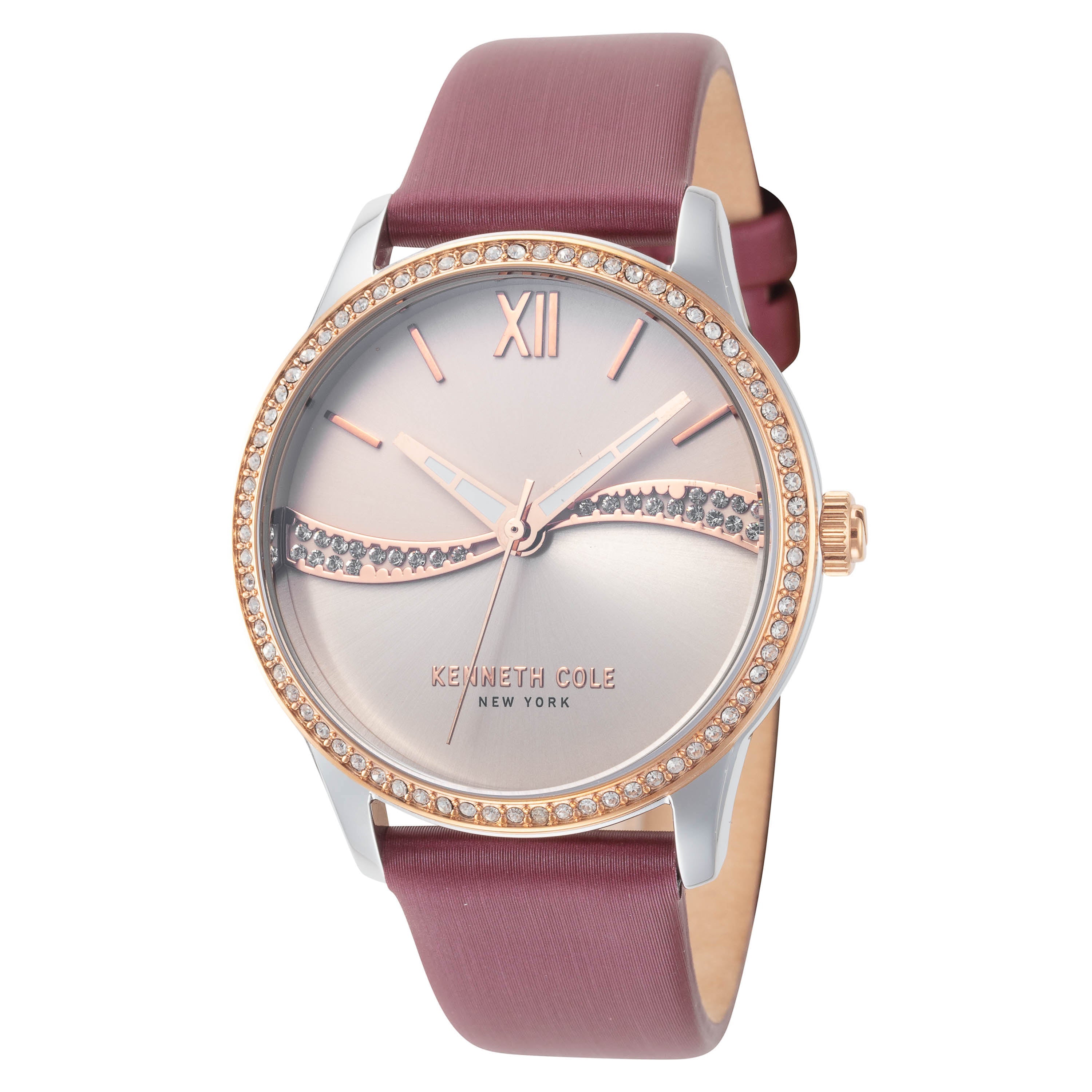 Crystal-Embellished Quartz Watch — Rose gold