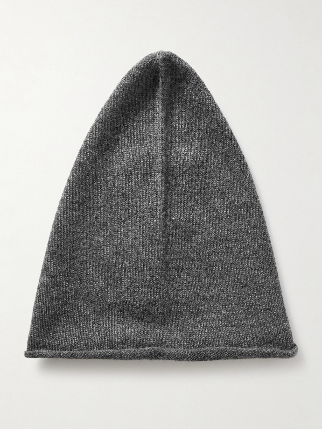 Stacked Cashmere Beanie - Gray