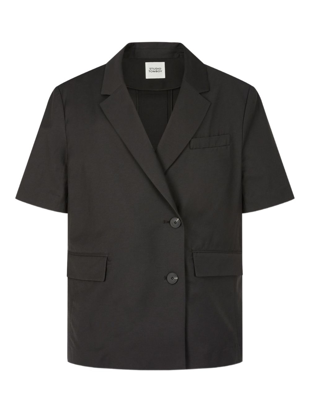 Short-sleeved lapel oversized jacket - Grey