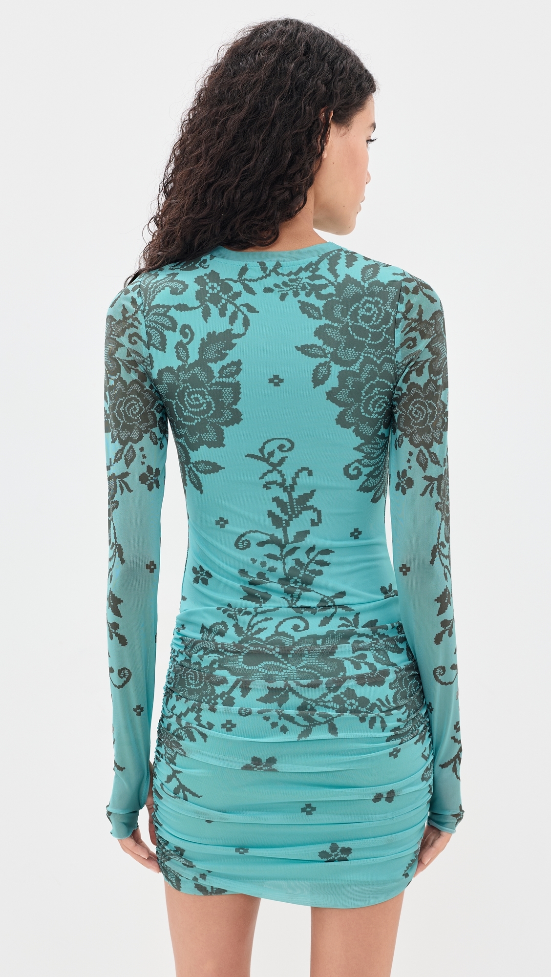 Mirza Mini Dress Turquoise Crochet