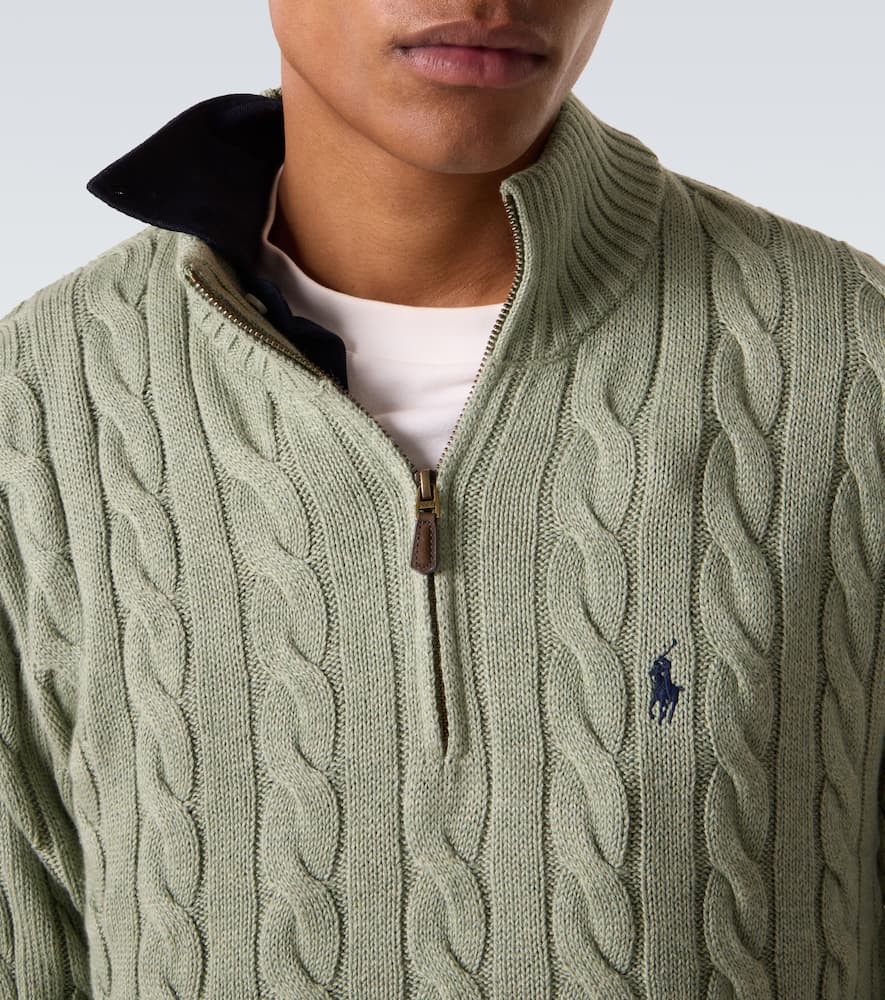Cable-knit cotton sweater