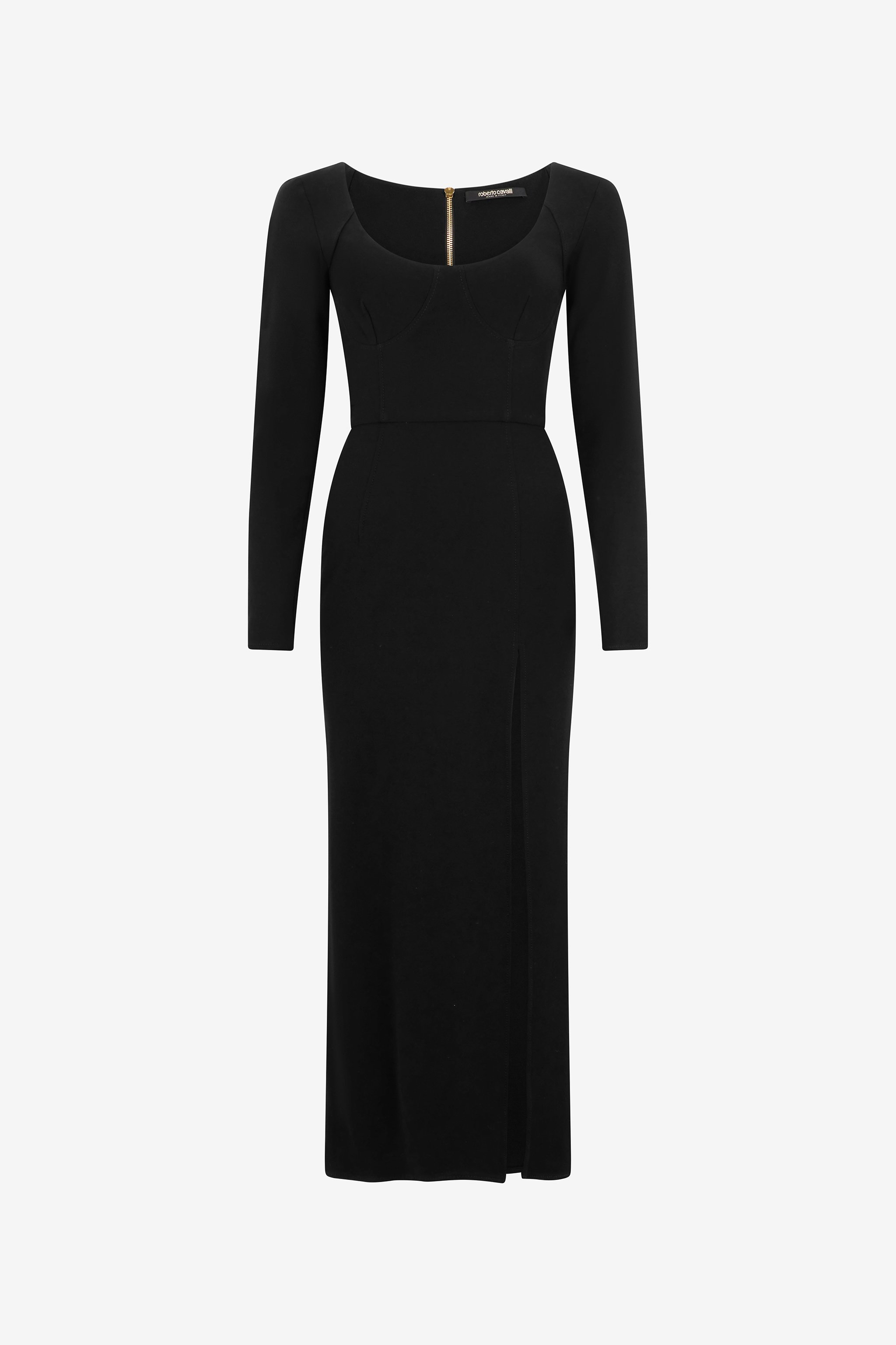 Black Midi Dress With Slit