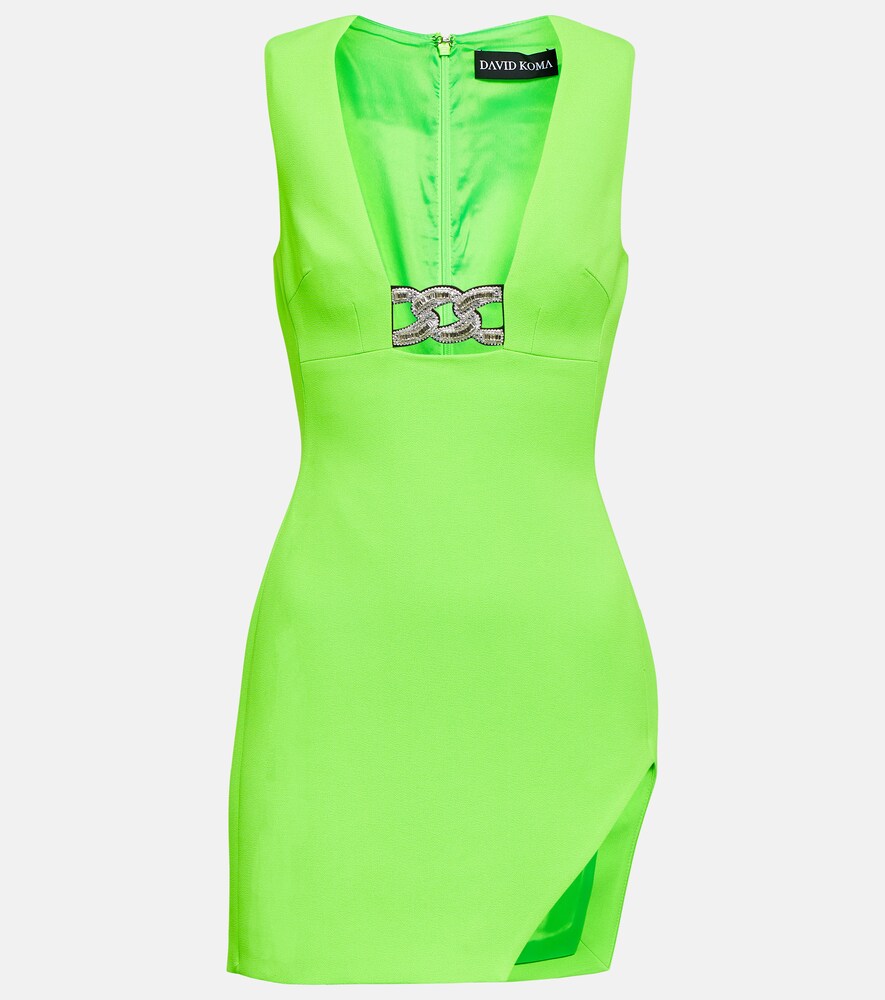Embellished asymmetric minidress
