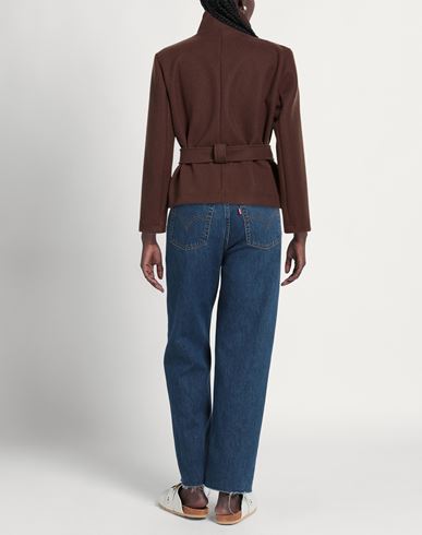 Woman Jacket Dark brown Size L Polyester, Wool