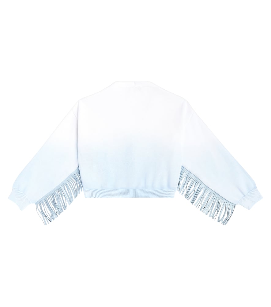 Fringed ombré cotton cardigan
