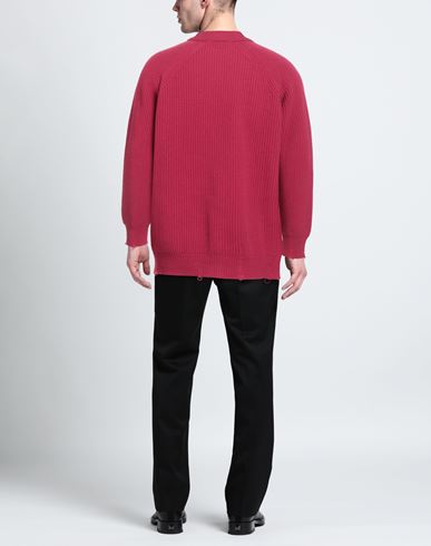 Man Cardigan Fuchsia Size M Wool, Cashmere