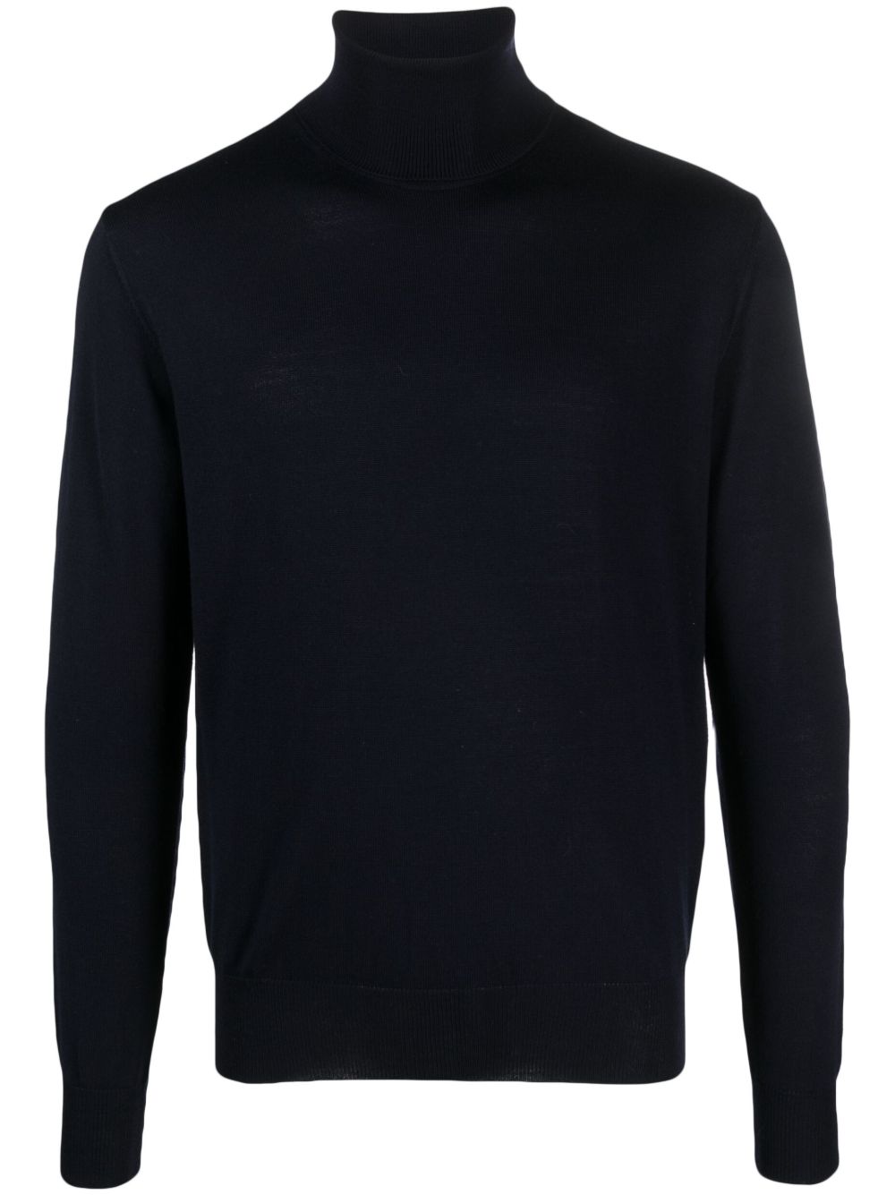 High-neck fine-knit jumper - Black