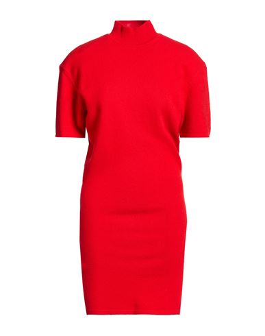 Woman Mini dress Tomato red Size 2 Merino Wool, Polyamide