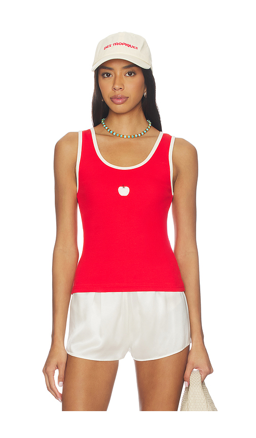 Araminta James Manzana Rib Tank in Red. L. Also in M, S