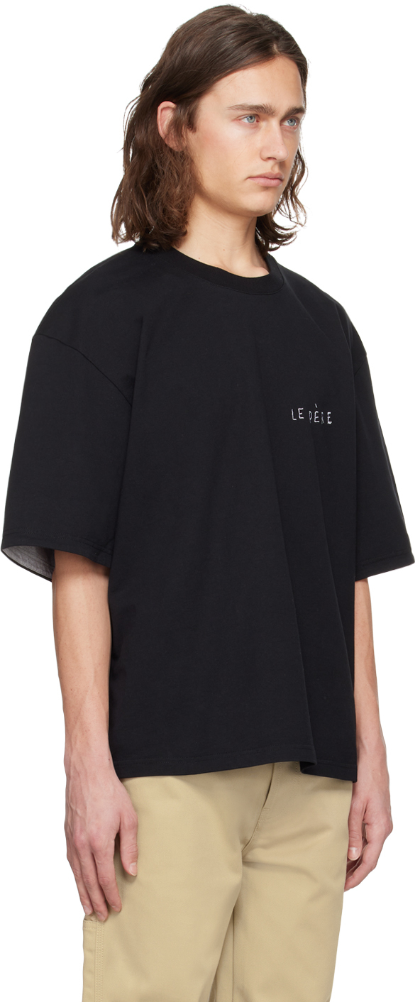 Le PÈRE Black Double Sleeve T-Shirt
