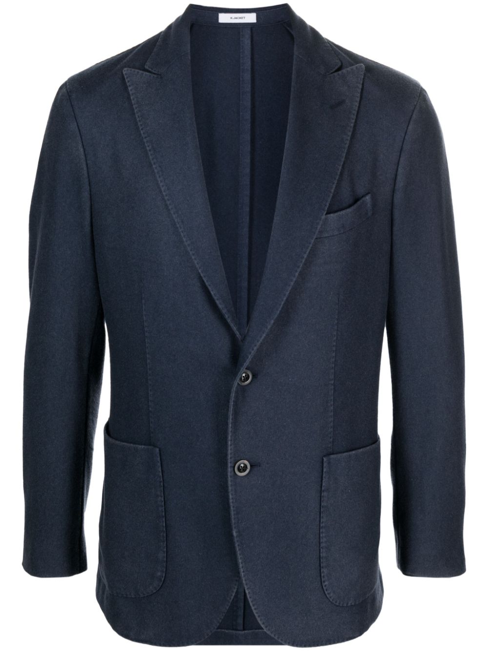 Single-breasted cashmere blazer - Blue