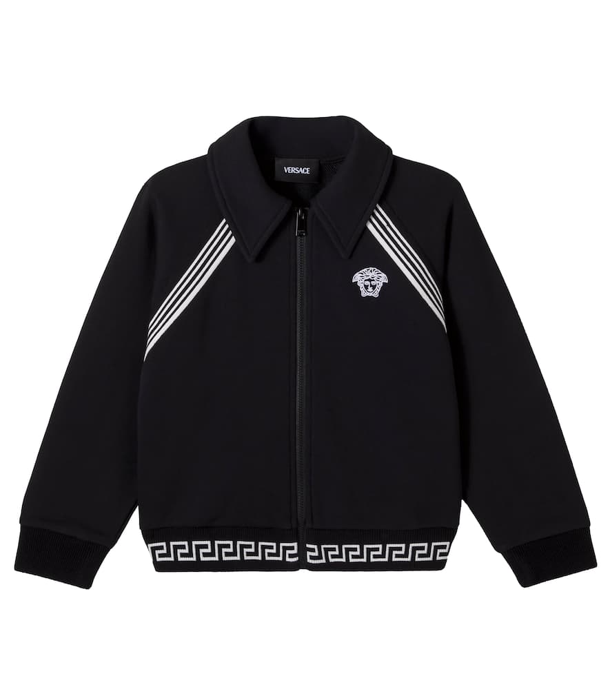 Cotton jersey zip-up sweatshirt