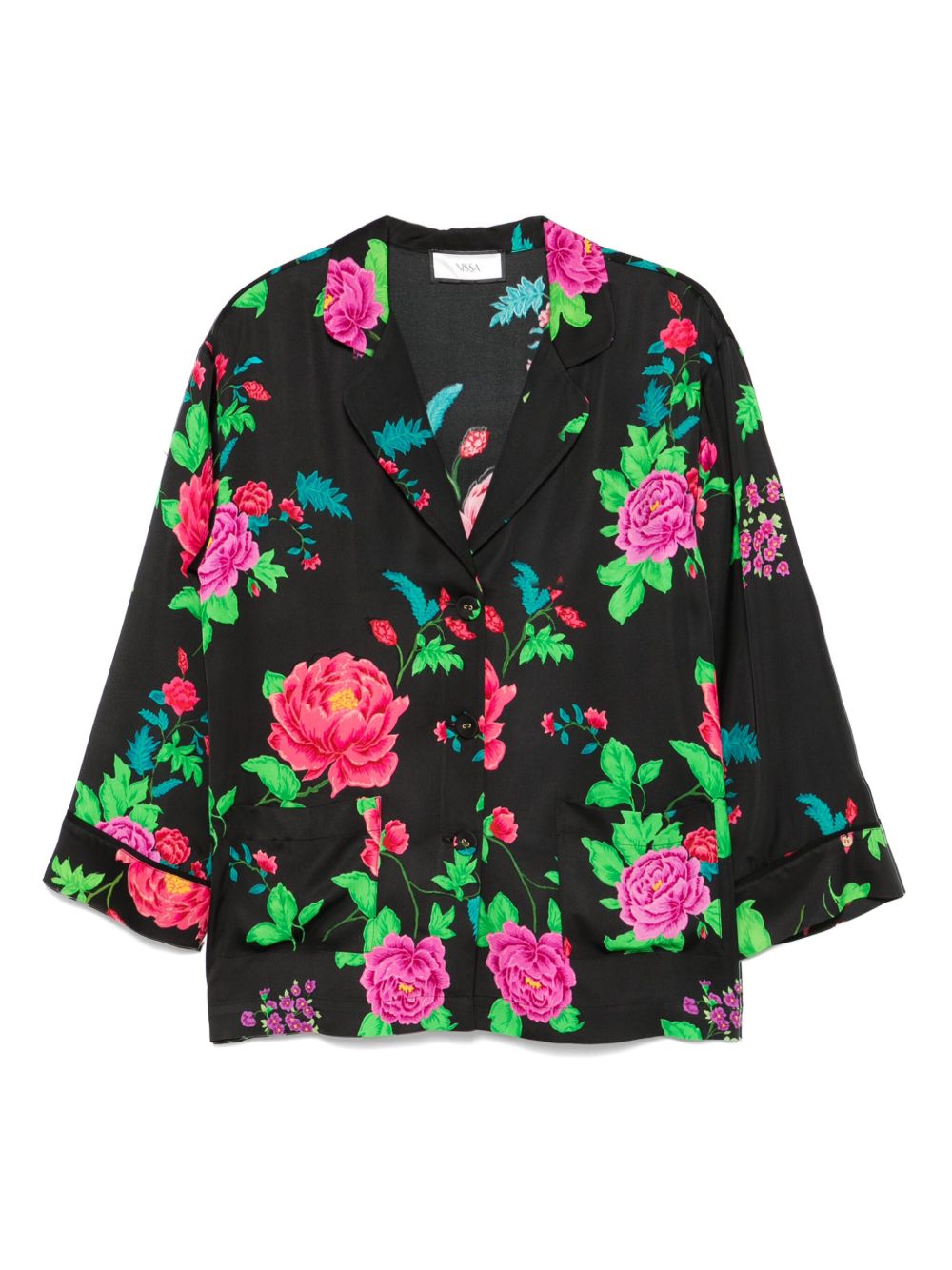 Floral-print shirt - Black