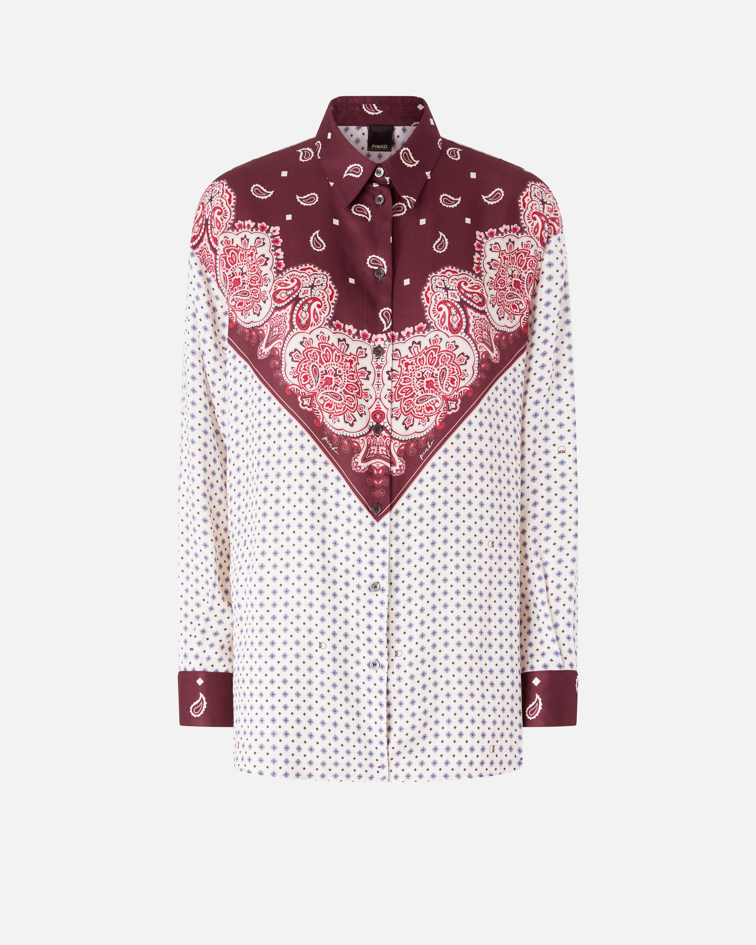 Shirt with tie motif and placed print - 36