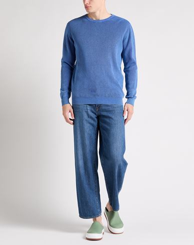 Cashmere Company Man Sweater Azure Size 36 Cotton
