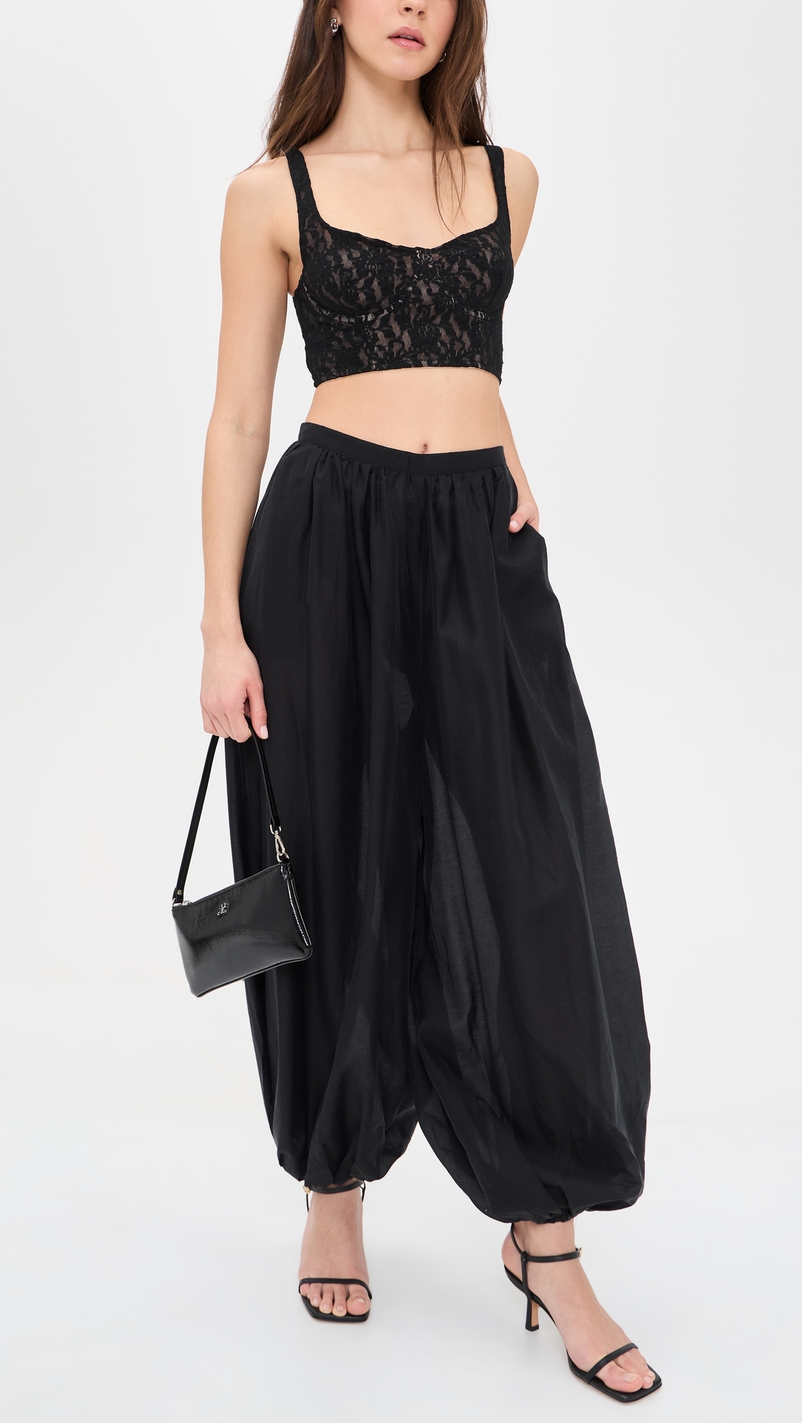 Underwire Cropped Camisole Black