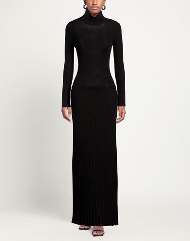 Woman Maxi dress Black Size M Wool, Acrylic