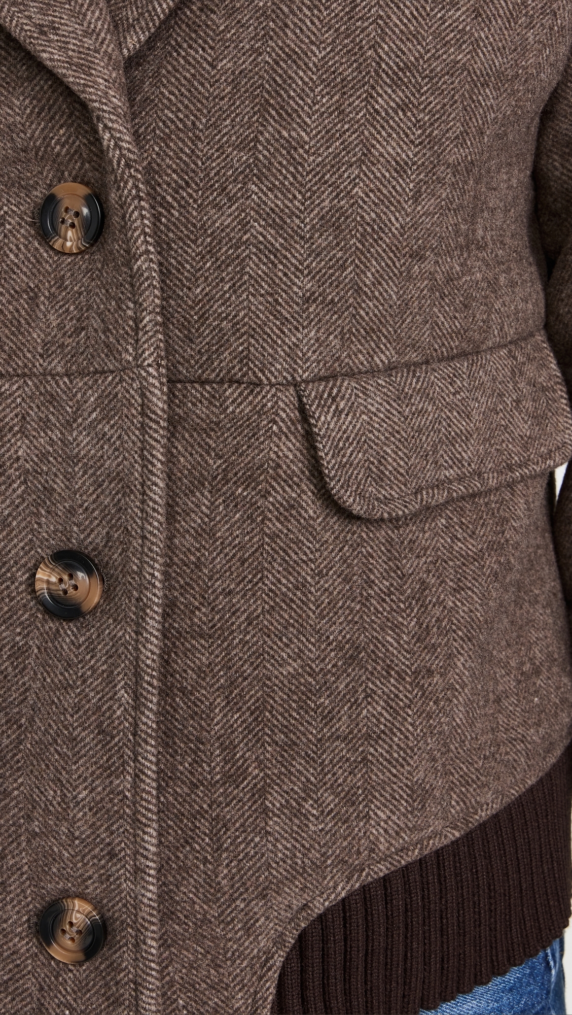 The City Bomber Jacket Chocolate Herringbone