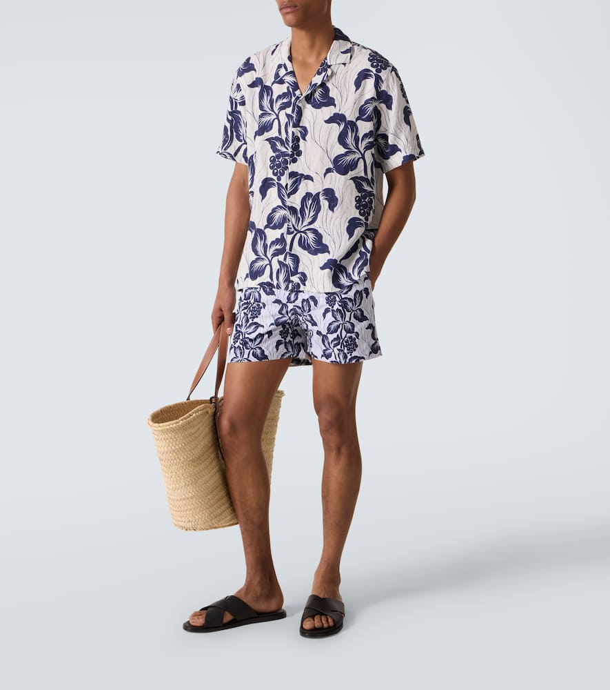 Maitan floral linen bowling shirt